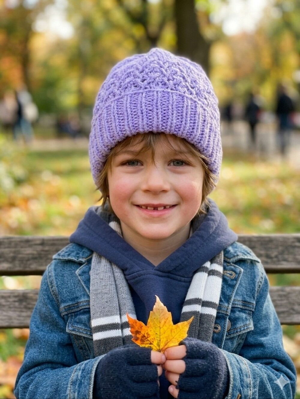 Kids Knit Beanie Hat - Lavender Purple 1 Set NWT